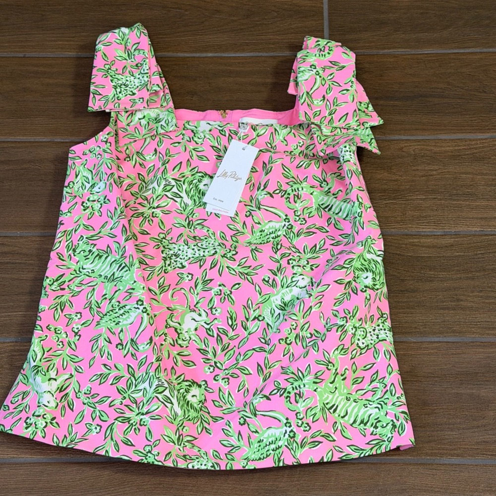 Lilly Pulitzer Anders Tunic Rousseau Pink Mane Character Energy Size 6 NWT
